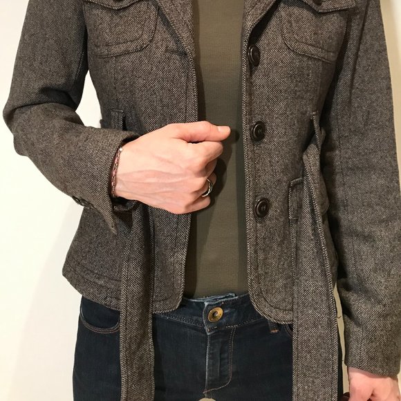 brown blazer (short trench coat) - Picture 6 of 7